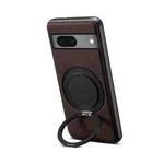 For Google Pixel 7 Denior A14 Skin Feel Rotating Holder MagSafe Phone Case(Brown)