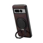 For Google Pixel 7 Pro Denior A14 Skin Feel Rotating Holder MagSafe Phone Case(Brown)