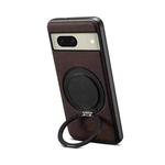 For Google Pixel 8 Denior A14 Skin Feel Rotating Holder MagSafe Phone Case(Brown)