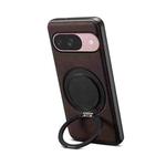 For Google Pixel 9 Denior A14 Skin Feel Rotating Holder MagSafe Phone Case(Brown)