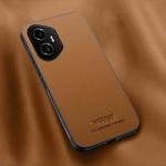 For Honor 300 HUIYI Leather Magnetic Phone Case(Brown)
