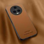 For Honor Magic5 HUIYI Leather Magnetic Phone Case(Brown)