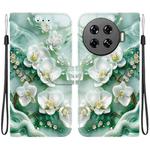 For Tecno Spark 20 Pro+ 4G Crystal Texture Colored Drawing Leather Phone Case(Jade Flowers)