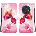 For Tecno Spark 30C Crystal Texture Colored Drawing Leather Phone Case(Pink Butterflies)