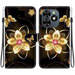 For Tecno Spark GO 2024 / 20C / Pop 8 Crystal Texture Colored Drawing Leather Phone Case(Gold Flower)