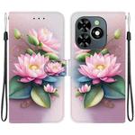 For Tecno Spark GO 2024 / 20C / Pop 8 Crystal Texture Colored Drawing Leather Phone Case(Lotus)