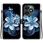 For Tecno Spark GO 2024 / 20C / Pop 8 Crystal Texture Colored Drawing Leather Phone Case(Black Orchid)