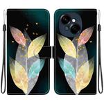 For Tecno Spark GO 1 / Pop 9 Pro Crystal Texture Colored Drawing Leather Phone Case(Colored Leaves)