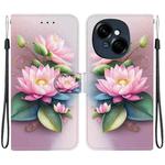 For Tecno Spark GO 1 / Pop 9 Pro Crystal Texture Colored Drawing Leather Phone Case(Lotus)