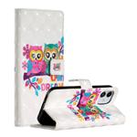 For iPhone 12 mini 3D Painted Pattern Horizontal Flip Leather Case with Holder & Card Slots & Photo Frame & Wallet(Couple Cat)