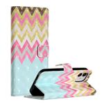 For iPhone 12 / 12 Pro 3D Painted Pattern Horizontal Flip Leather Case with Holder & Card Slots & Photo Frame & Wallet(Color Wave)