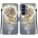 For Infinix Hot 50 5G Crystal Texture Colored Drawing Leather Phone Case(Sika Deer)