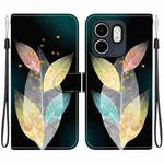 For Infinix Hot 50i / Smart 9 Crystal Texture Colored Drawing Leather Phone Case(Colored Leaves)