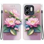 For Infinix Hot 50i / Smart 9 Crystal Texture Colored Drawing Leather Phone Case(Lotus)