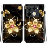 For Infinix Note 40 Pro 4G / 5G / Pro+ Crystal Texture Colored Drawing Leather Phone Case(Gold Flower)