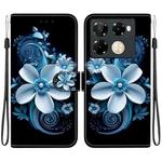 For Infinix Note 40 Pro 4G / 5G / Pro+ Crystal Texture Colored Drawing Leather Phone Case(Black Orchid)