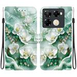 For Infinix Note 40 Pro 4G / 5G / Pro+ Crystal Texture Colored Drawing Leather Phone Case(Jade Flowers)