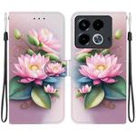 For Infinix Note 40 4G Crystal Texture Colored Drawing Leather Phone Case(Lotus)