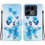 For Infinix Note 40 4G Crystal Texture Colored Drawing Leather Phone Case(Blue Butterflies)