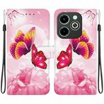 For Infinix Smart 8 / HD / Hot 40i Crystal Texture Colored Drawing Leather Phone Case(Pink Butterflies)