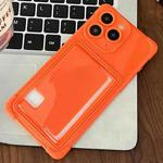 For iPhone 11 Pro Max Macaron Color Side Card Slot TPU Phone Case(Orange)