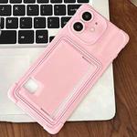 For iPhone 12 Macaron Color Side Card Slot TPU Phone Case(Pink)