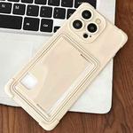 For iPhone 13 Pro Max Macaron Color Side Card Slot TPU Phone Case(White)