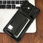 For iPhone 16 Macaron Color Side Card Slot TPU Phone Case(Black)