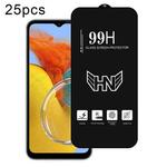 For Samsung Galaxy M14 25pcs High Aluminum Large Arc Full Screen Tempered Glass Film