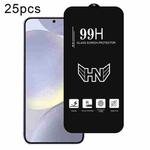 For Samsung Galaxy S25+ 5G 25pcs 0.18mm High Aluminum Large Arc Full Screen Tempered Glass Film, Support Fingerprint Unlocking