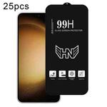 For Samsung Galaxy S23+ 5G 25pcs 0.18mm High Aluminum Large Arc Full Screen Tempered Glass Film, Support Fingerprint Unlocking