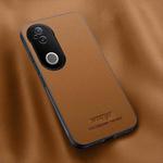 For vivo S20 HUIYI Leather Magnetic Phone Case(Brown)