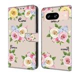 For Google Pixel 8 Fresh Painted Leather Phone Case(Colored Flowers)