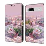 For Google Pixel 8a Fresh Painted Leather Phone Case(Garden)