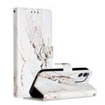 For iPhone 12 mini Painted Pattern Horizontal Flip Leather Case with Holder & Card Slots & Photo Frame(White Gravel)