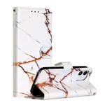 For iPhone 12 mini Painted Pattern Horizontal Flip Leather Case with Holder & Card Slots & Photo Frame(Platinum Marble)