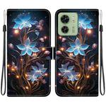 For Motorola Edge 40 Crystal Texture Colored Drawing Leather Phone Case(Little Lantern Flower)