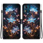 For Motorola Moto E13 Crystal Texture Colored Drawing Leather Phone Case(Little Lantern Flower)