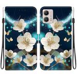 For Motorola Moto G13 / G23 / G53 Crystal Texture Colored Drawing Leather Phone Case(Magnolia)