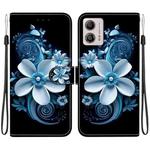 For Motorola Moto G13 / G23 / G53 Crystal Texture Colored Drawing Leather Phone Case(Black Orchid)