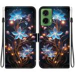 For Motorola Moto G35 Crystal Texture Colored Drawing Leather Phone Case(Little Lantern Flower)