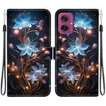 For Motorola Moto G55 Crystal Texture Colored Drawing Leather Phone Case(Little Lantern Flower)