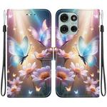 For Motorola Moto G75 5G Crystal Texture Colored Drawing Leather Phone Case(Butterfly Love Flower)