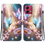 For Motorola Moto G84 Crystal Texture Colored Drawing Leather Phone Case(Butterfly Love Flower)