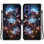 For Motorola Moto G85 Crystal Texture Colored Drawing Leather Phone Case(Little Lantern Flower)