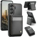 For Samsung Galaxy A16 5G JEEHOOD J06 British Style RFID MagSafe Card Bag PU Phone Case(Black)