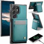 For Samsung Galaxy S23 Ultra 5G JEEHOOD J06 British Style RFID MagSafe Card Bag PU Phone Case(Green)