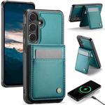 For Samsung Galaxy S24+ 5G JEEHOOD J06 British Style RFID MagSafe Card Bag PU Phone Case(Green)