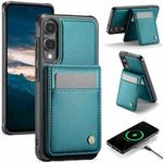 For Samsung Galaxy S25 Edge 5G JEEHOOD J06 British Style RFID MagSafe Card Bag PU Phone Case(Green)