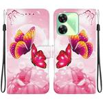 For Realme C61 / C63 / Note 60 Crystal Texture Colored Drawing Leather Phone Case(Pink Butterflies)